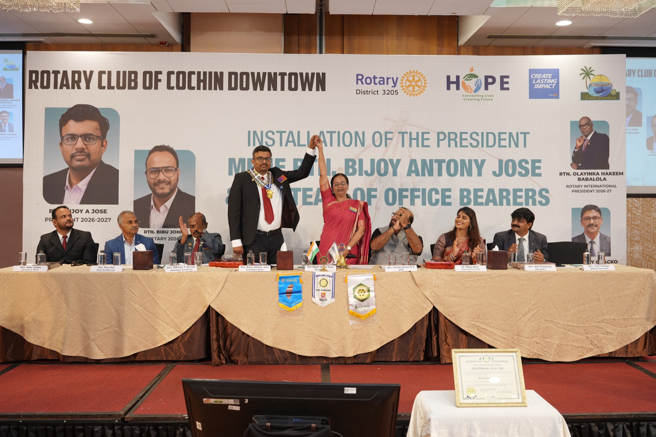 Rotary Club of Cochin Downtown installation ceremony